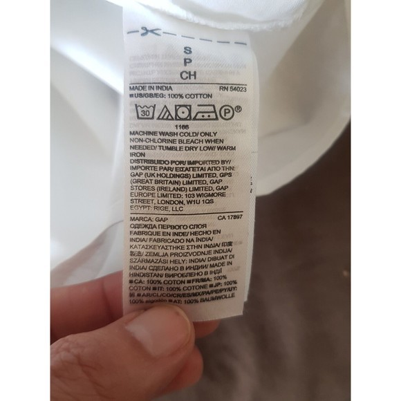 Gap Womens Off Shoulder White Blouse Ruffled Cotton Short Sleeve Size Small - Picture 10 of 12